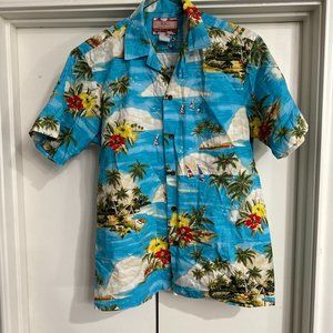 Vintage Men’s RJC 100% Cotton Hawaiian Button Up Shirt Size M Made in Hawaii